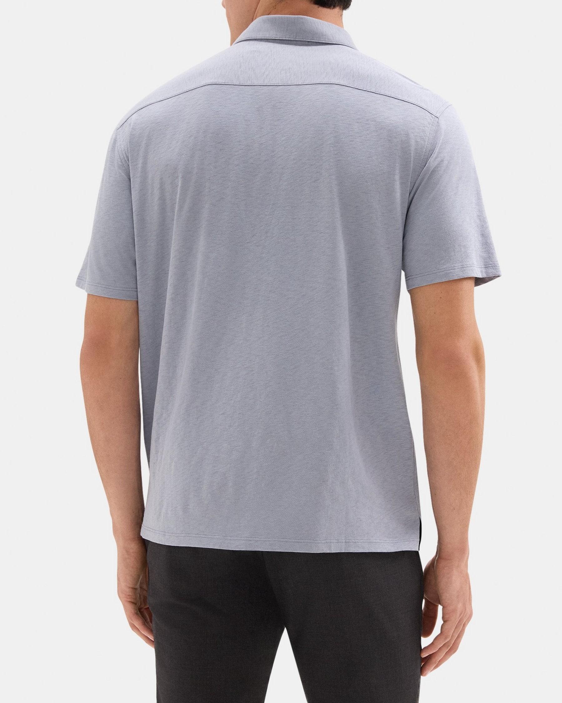 Standard-Fit Short-Sleeve Shirt in Slub Cotton Product Image