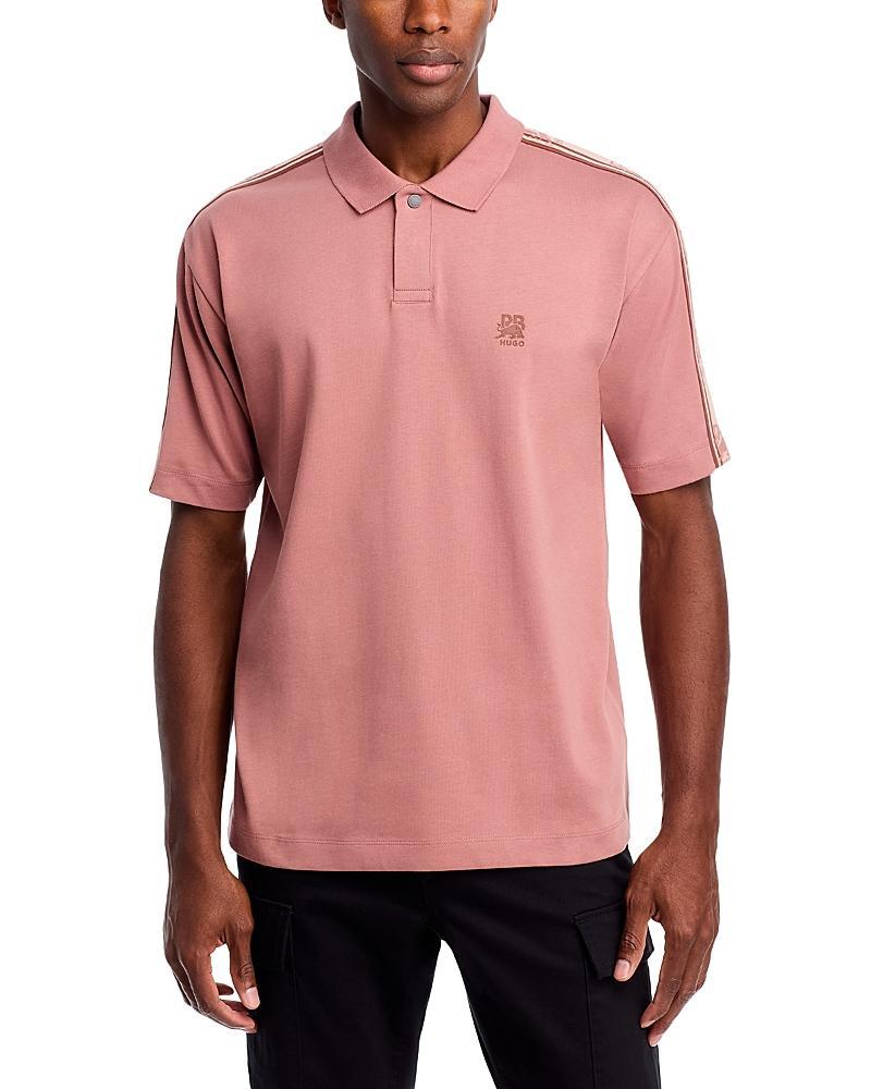 HUGO BOSS X Rb Cotton Polo Shirt With Branded Tape In Light Pink Product Image