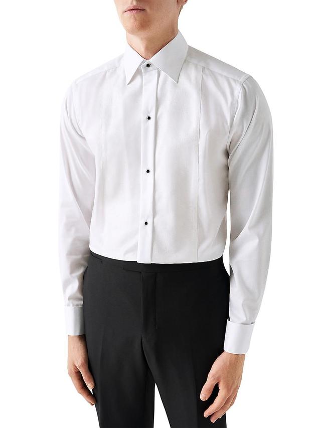 Mens Contemporary-Fit Striped Glitter Bib Formal Shirt Product Image