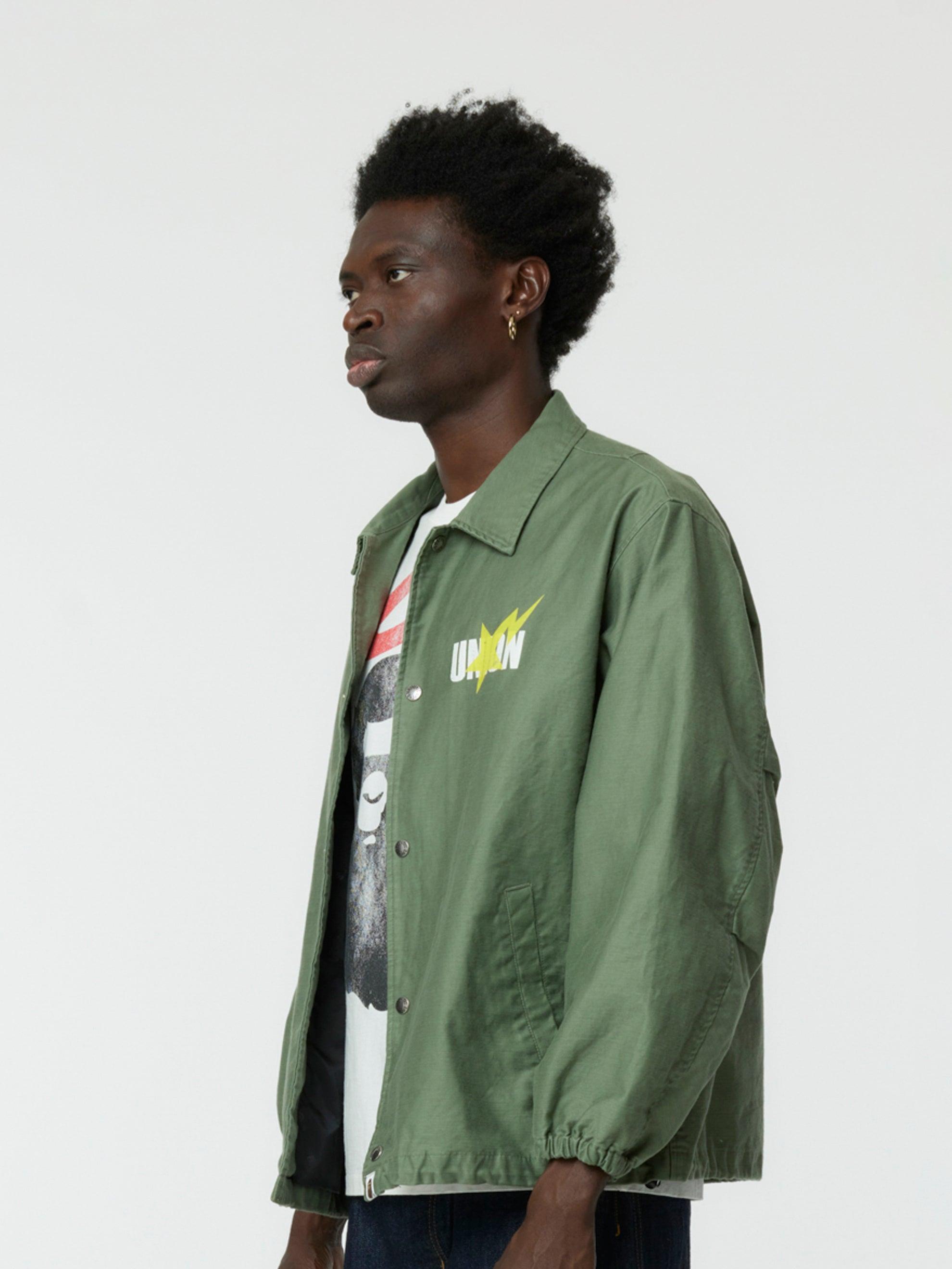 BAPE x UNION Coaches Jacket (Olive Drab) Product Image