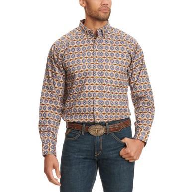 Ariat® Men's L/S Brown/Blue Aztec Print Tennessee Classic Fit Button Shirt Product Image