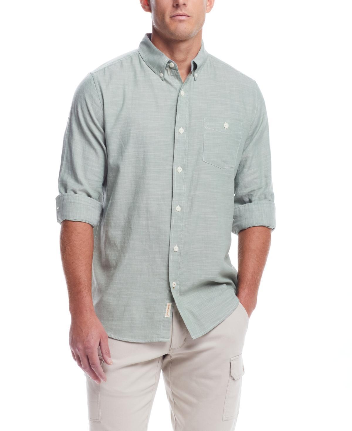 Men's Long Sleeve Solid Cotton Twill Shirt Product Image