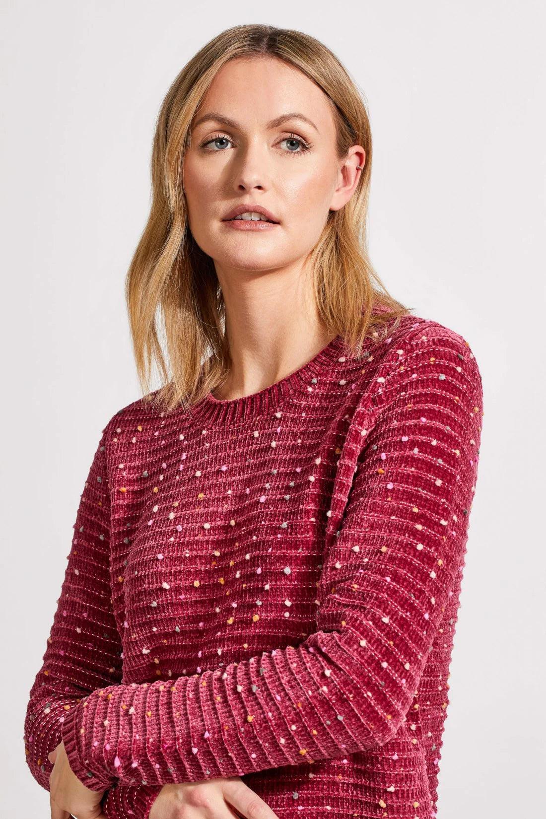 TEXTURED KNIT CREWNECK SWEATER Product Image