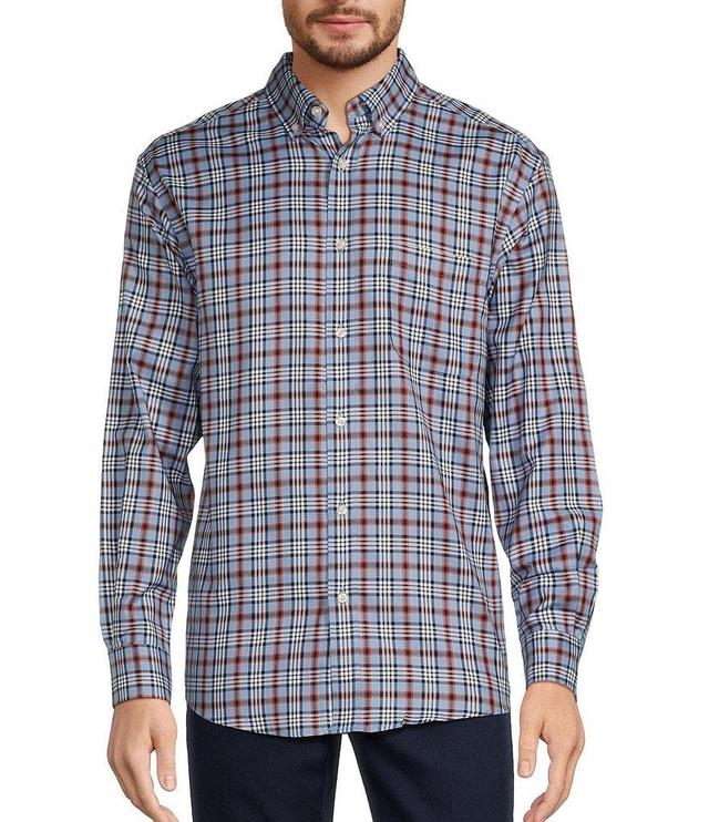 Roundtree & Yorke Long Sleeve Medium Plaid Oxford Sport Shirt Product Image