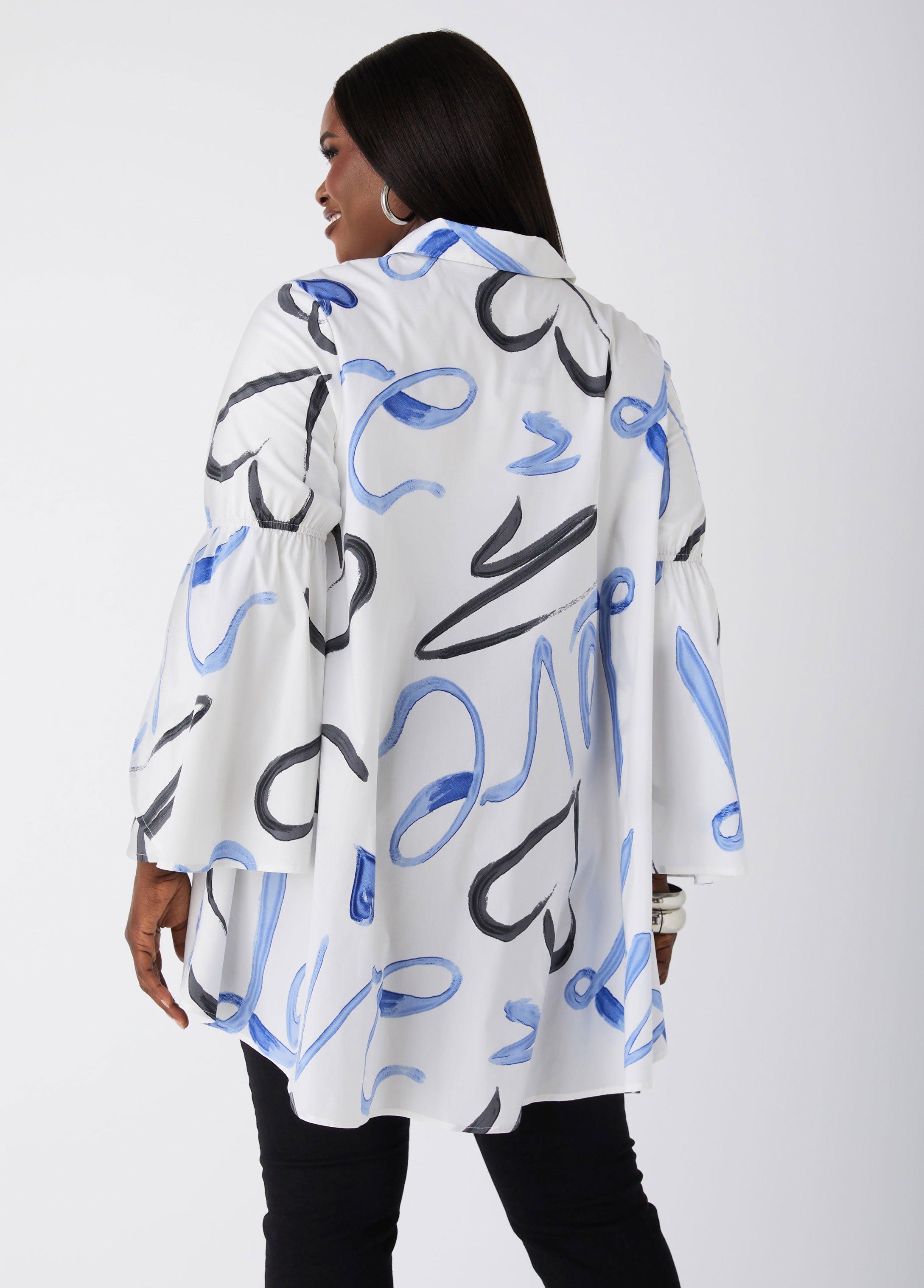 Plus Size Love Print Hi Low Shirt Ashley Stewart Product Image