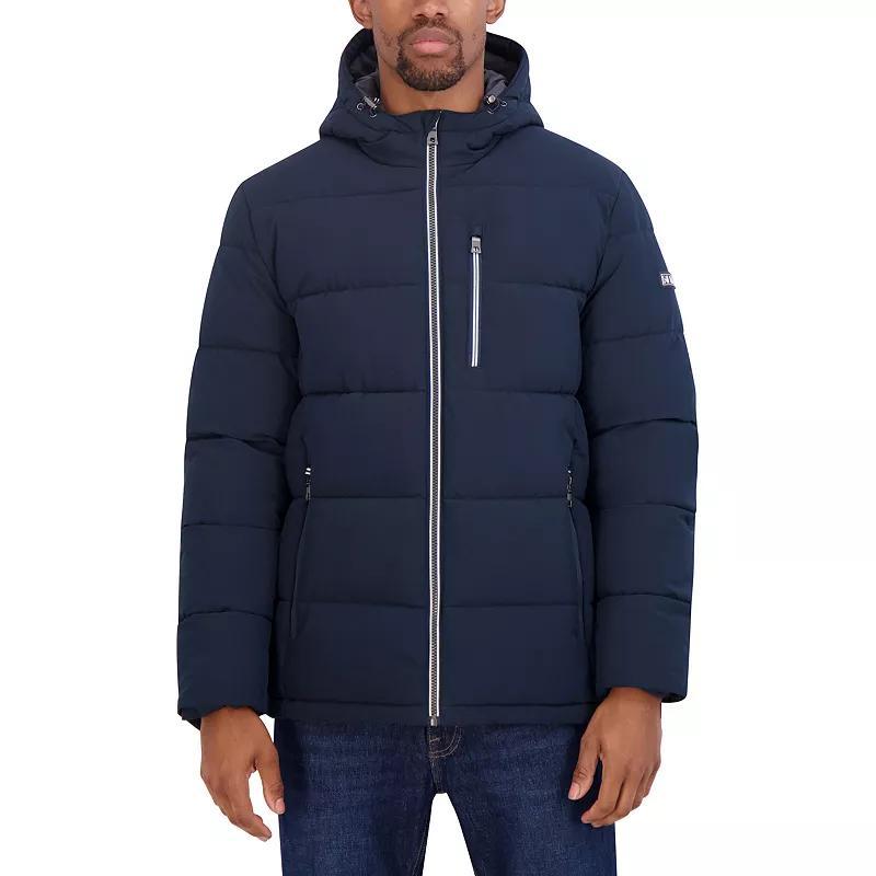 Mens Nautica Hooded Puffer Jacket Blue Product Image