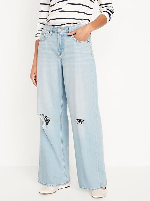 Mid-Rise Baggy Wide-Leg Jeans Product Image