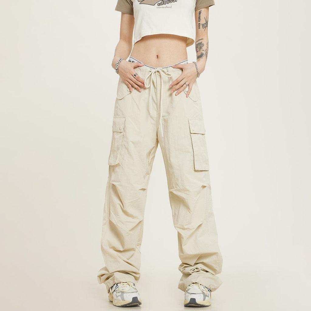 RTK (W) No. 1266 MULTI POCKET DRAWSTRING WIDE DRAPE CARGO PANTS Product Image