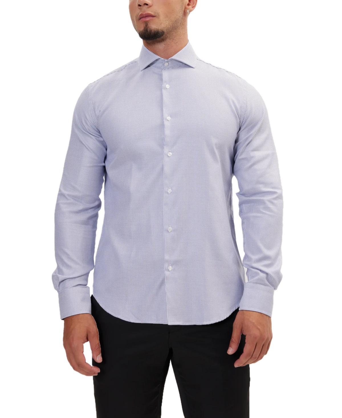 Ron Tomson Mens Modern Spread Collar Textured Fitted Shirt Product Image