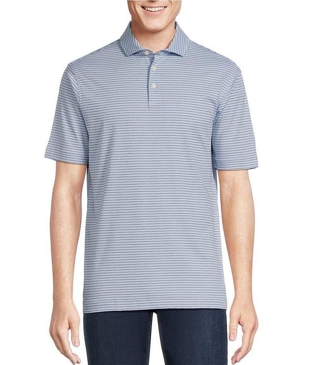 Cremieux Blue Label Cotton Interlock Striped Short Sleeve Polo Shirt Product Image