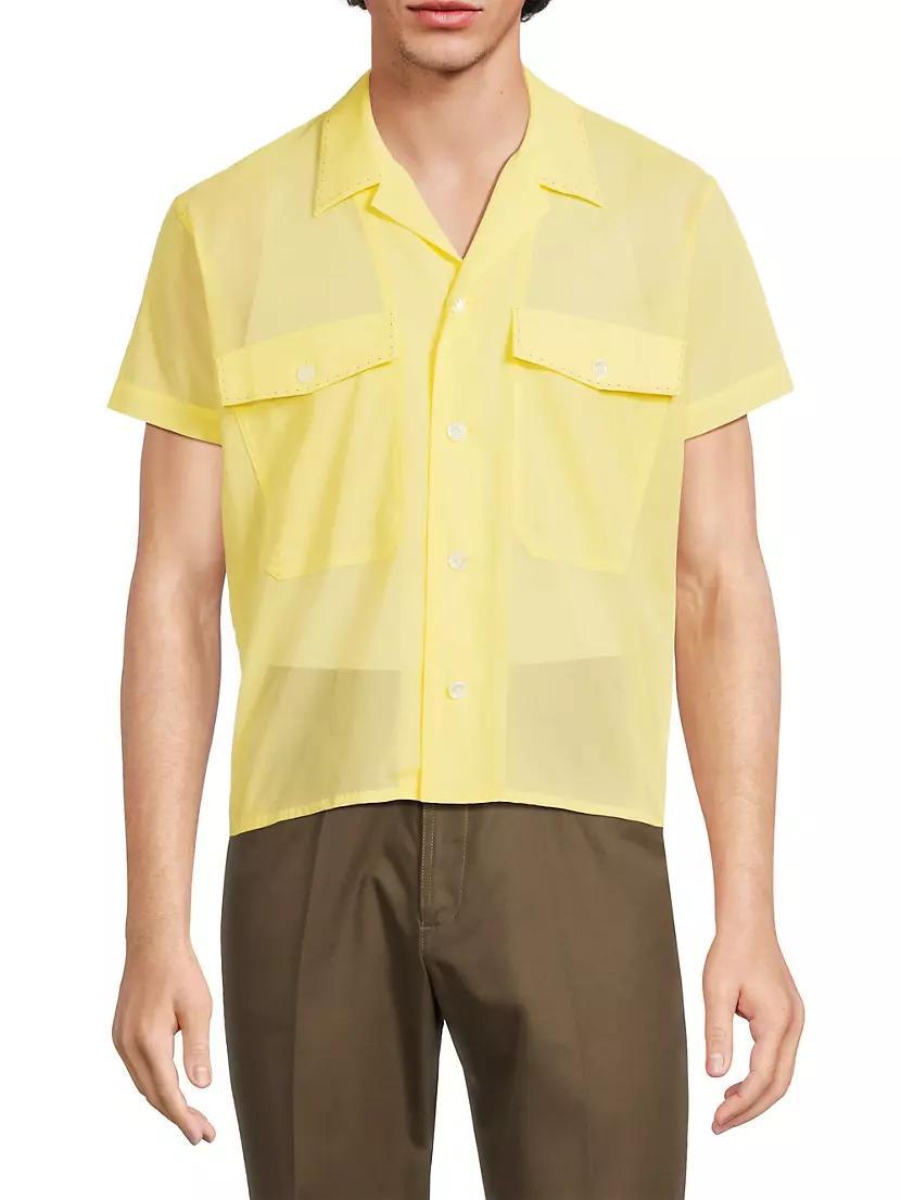 Cotton-Blend Boxy Camp Shirt Product Image