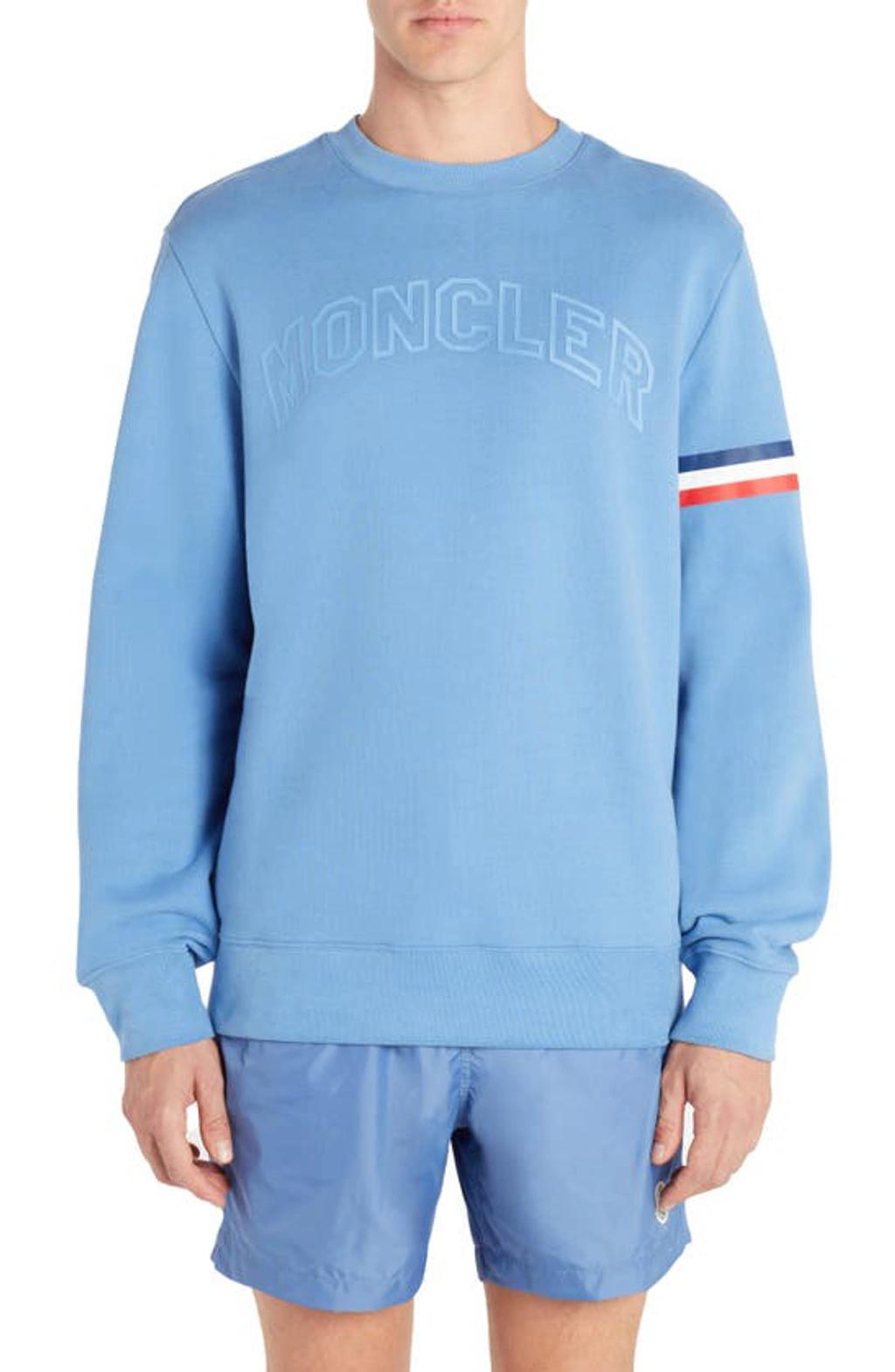 Logo Patch Crewneck Sweatshirt In Blu Product Image