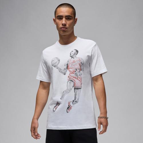 Jordan Mens Jordan Brand Dot MJ Short Sleeve T-Shirt - Mens Navy/Black Product Image