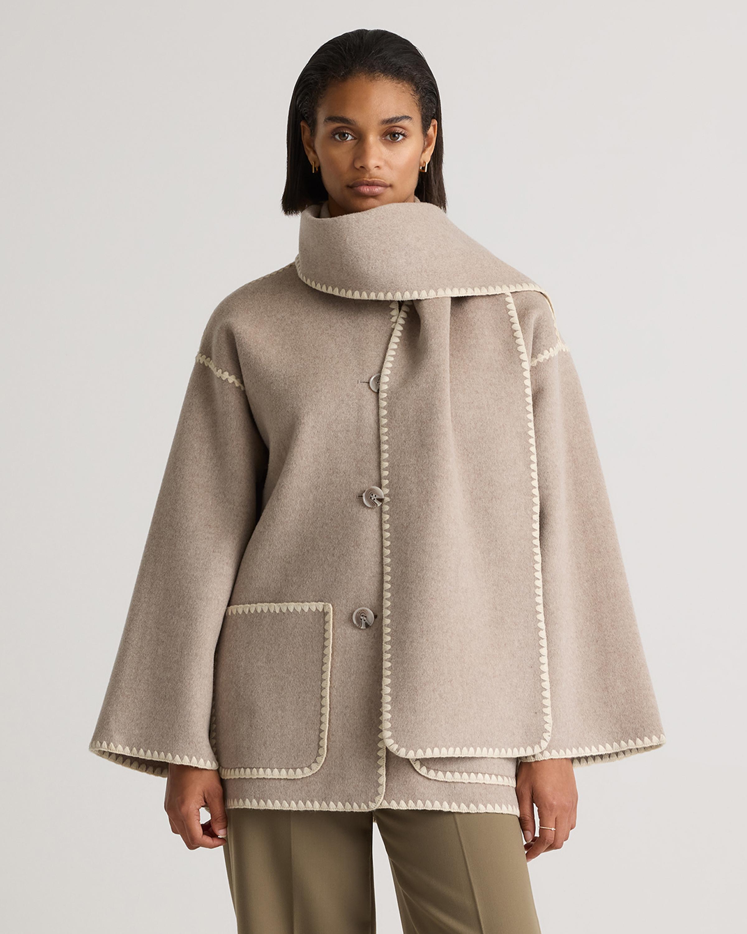 Double-Faced Merino Wool Scarf Coat  Product Image