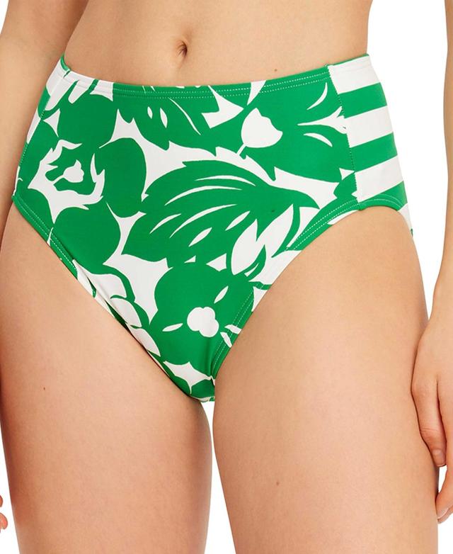 kate spade new york Womens Printed High-Waist Bikini Bottoms Product Image