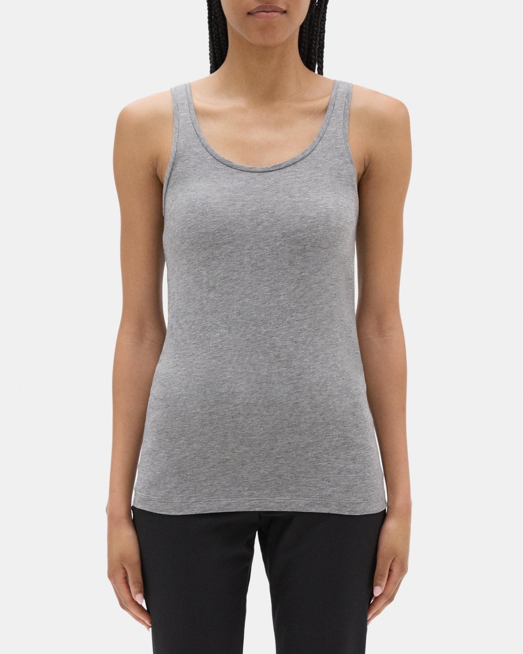 Scoop-Neck Tank in Stretch Cotton Product Image