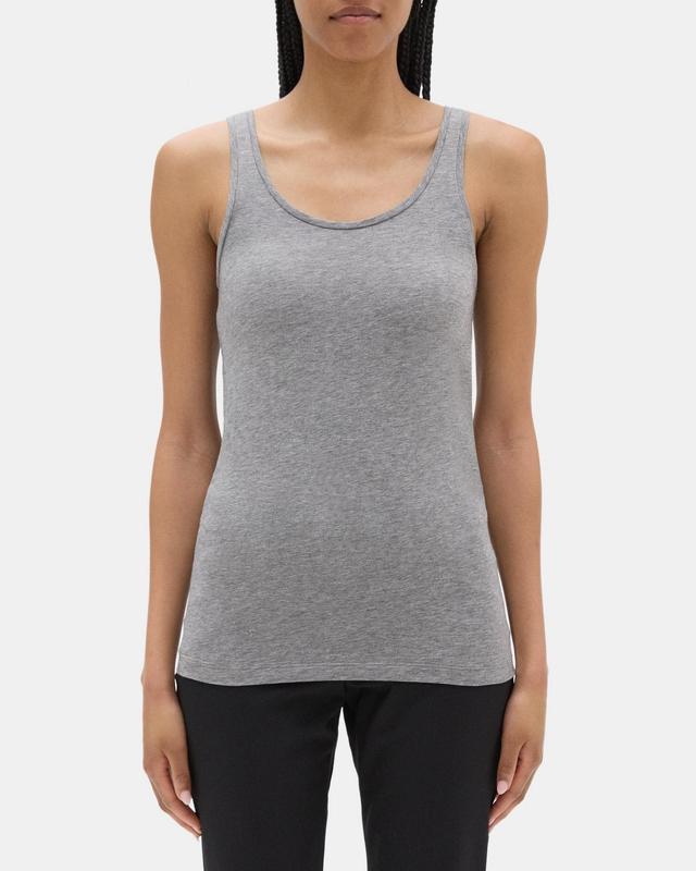 Scoop-Neck Tank in Stretch Cotton Product Image