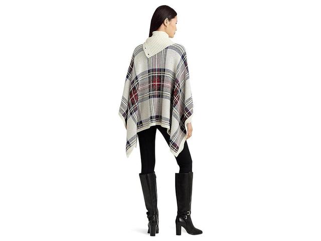 Lauren Ralph Lauren Checked Plaid Wool Blend Poncho Product Image