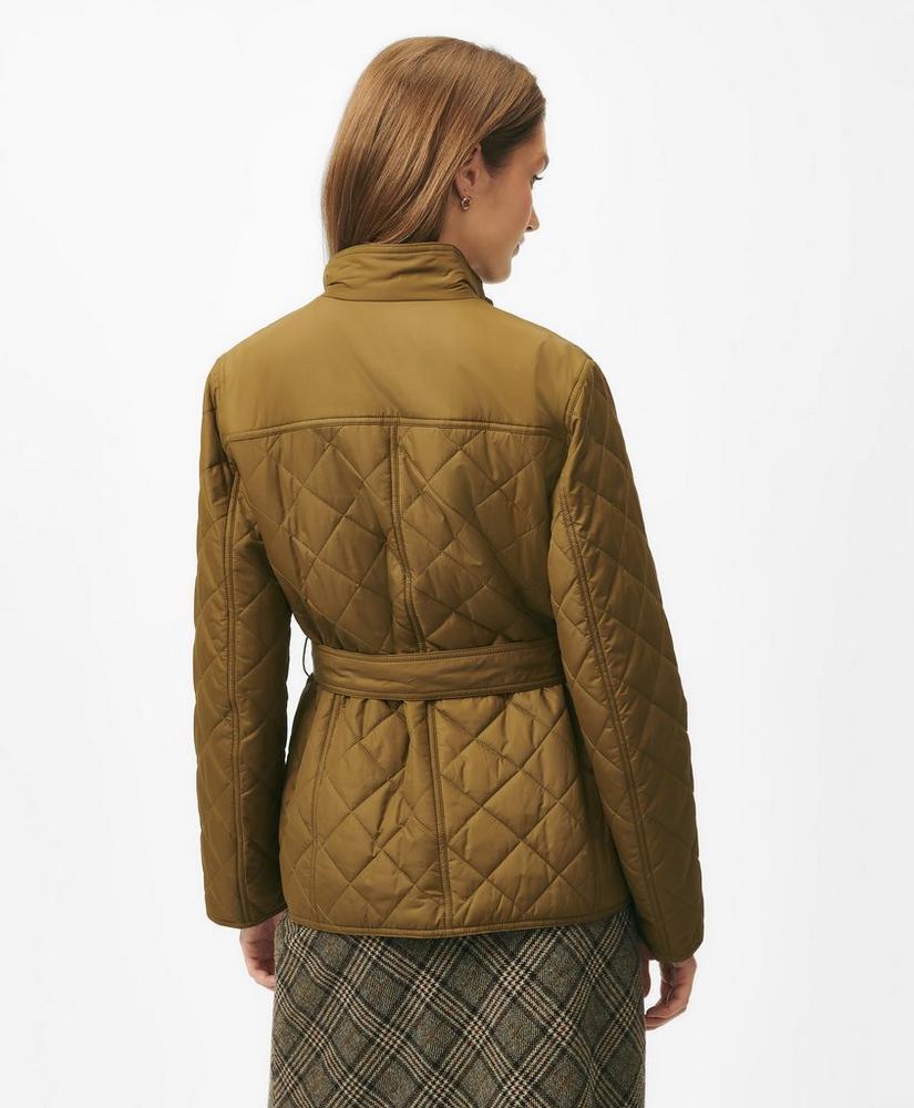 Belted Military-Inspired Quilted Jacket in Nylon Product Image