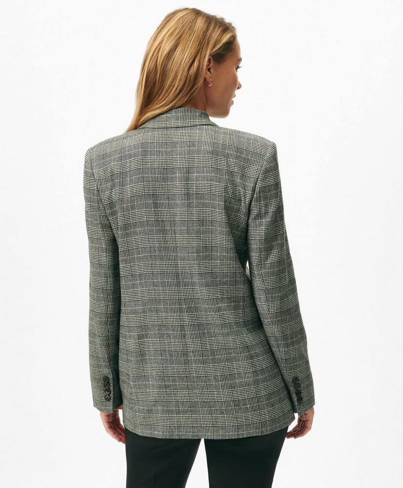 Relaxed Peak Lapel Jacket in Glen Plaid Wool Blend Product Image