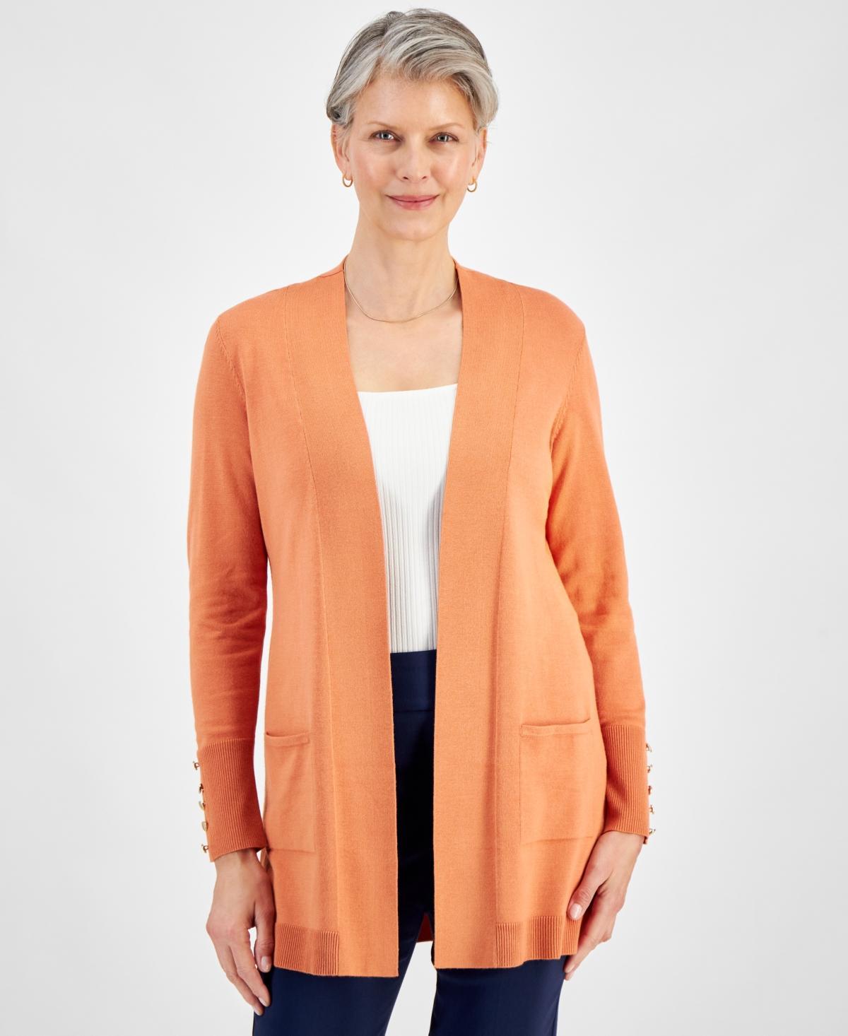 Jm Collection Womens Button-Sleeve Flyaway Cardigan, Created for Macys Product Image