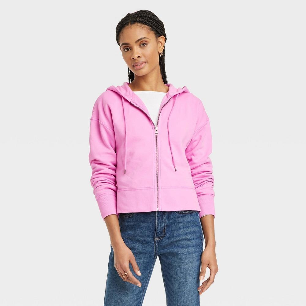 Womens Sensory-Friendly Cropped Hooded Zip-Up Sweatshirt - Universal Thread Product Image