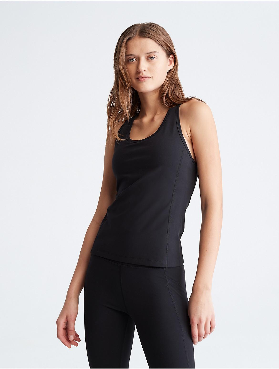 Calvin Klein Womens Performance Embrace Low Impact Racerback Tank Top - Neutral - S Product Image