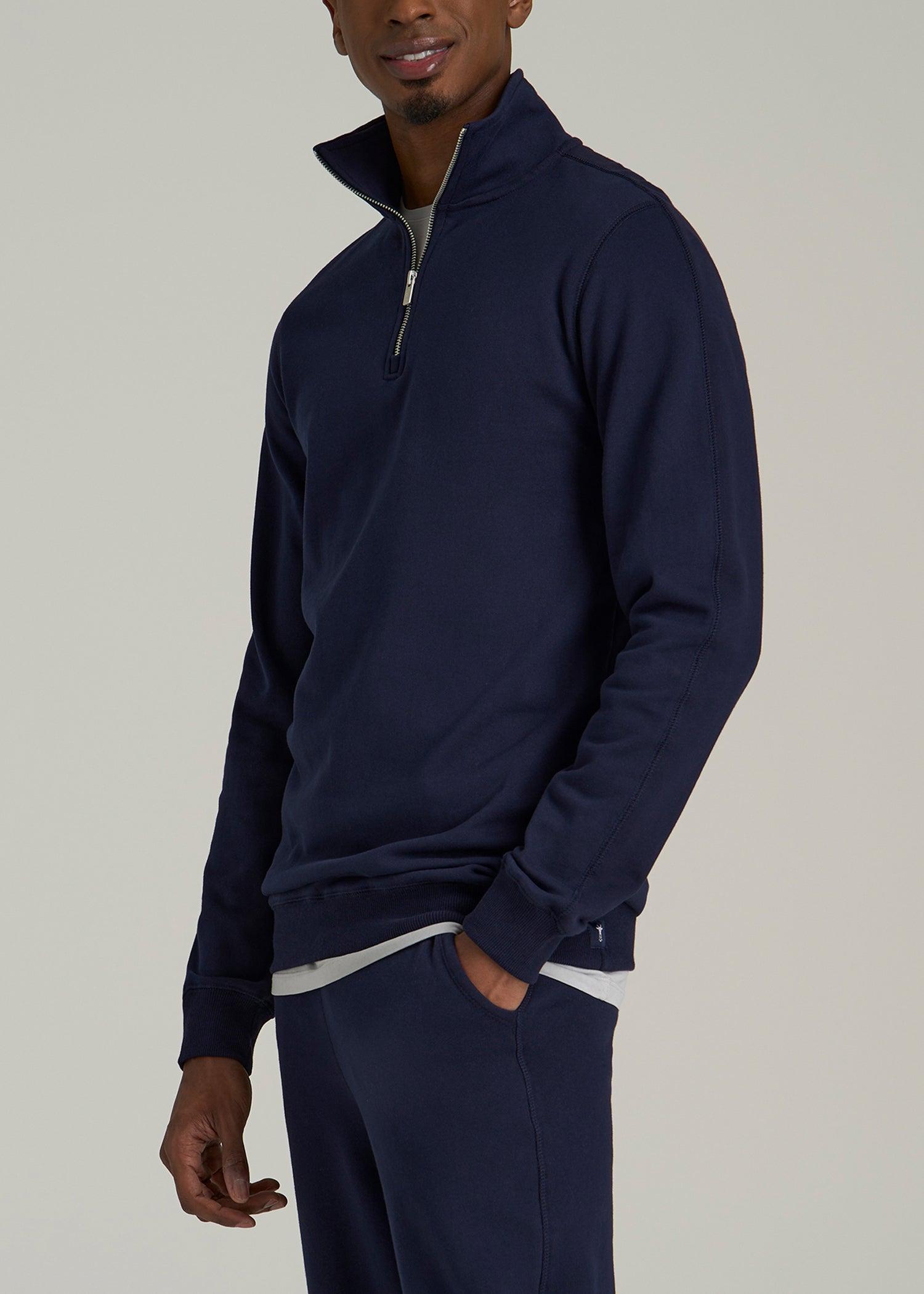 Wearever 2.0 French Terry Quarter-Zip Tall Men's Sweatshirt in Evening Blue Product Image