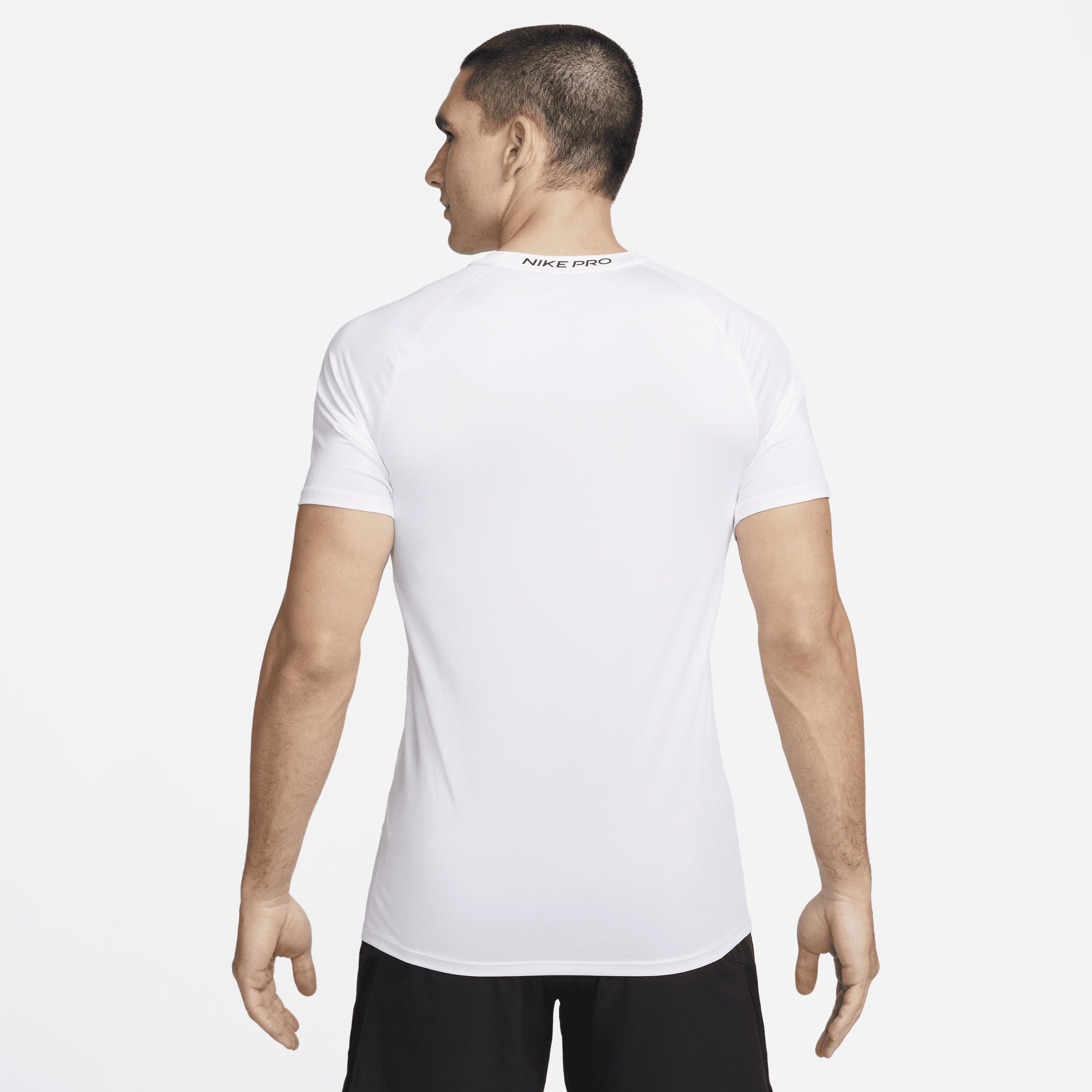 Nike Mens Slim Short Sleeve Top White/Black, Small - Mens Athletic Performance Tops at Academy Sports Product Image