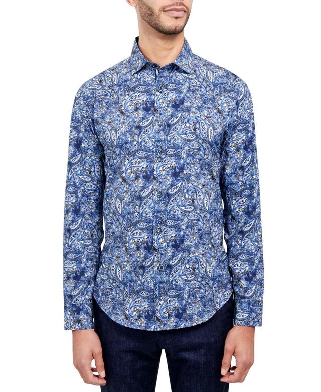 Society of Threads Mens Regular-Fit Non-Iron Performance Stretch Paisley Button-Down Shirt Product Image