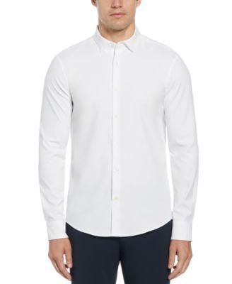 Men's Slim-Fit Stretch Solid Button-Down Twill Shirt Product Image