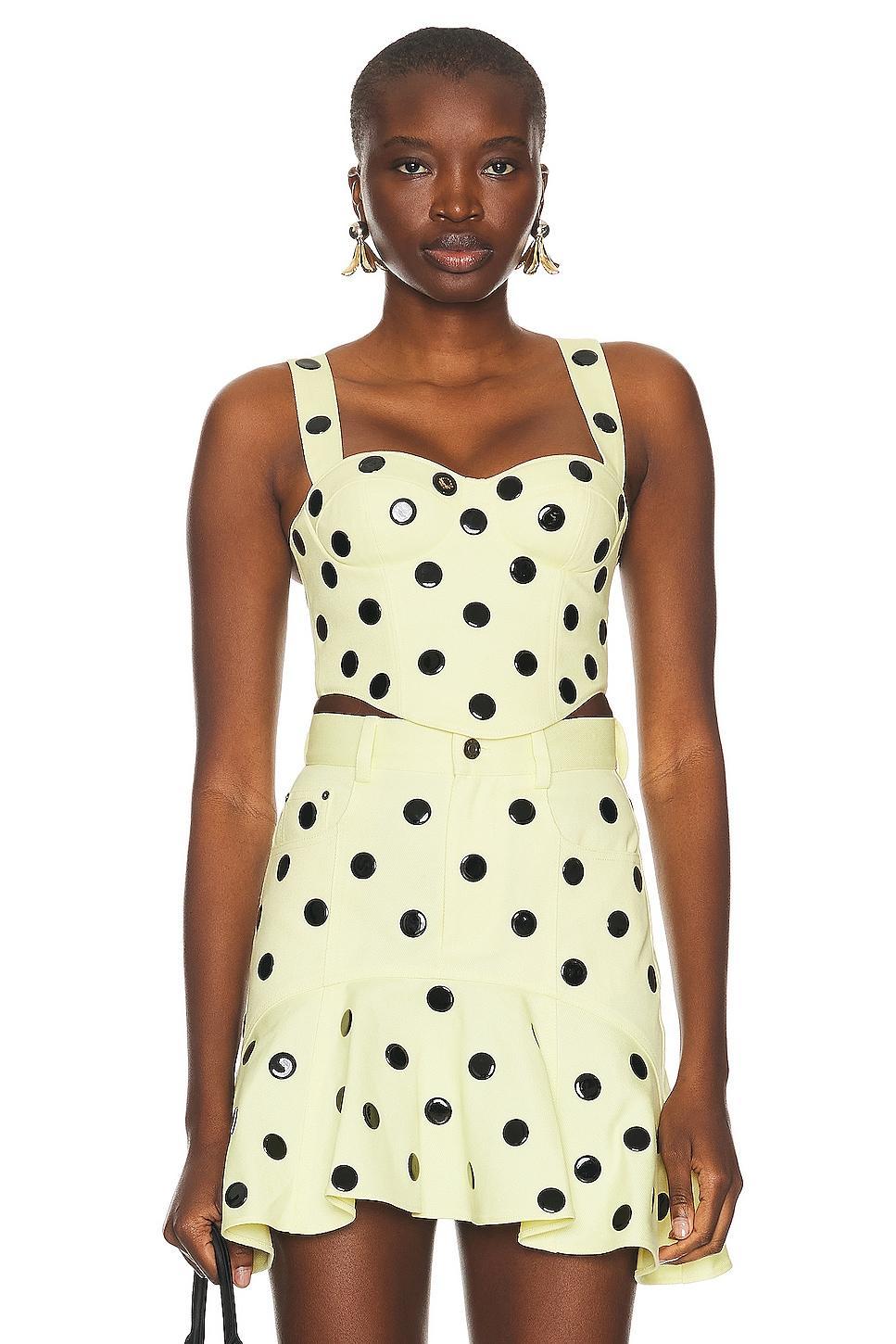 AREA Polka Dot Bustier Yellow. (also in 2). Product Image