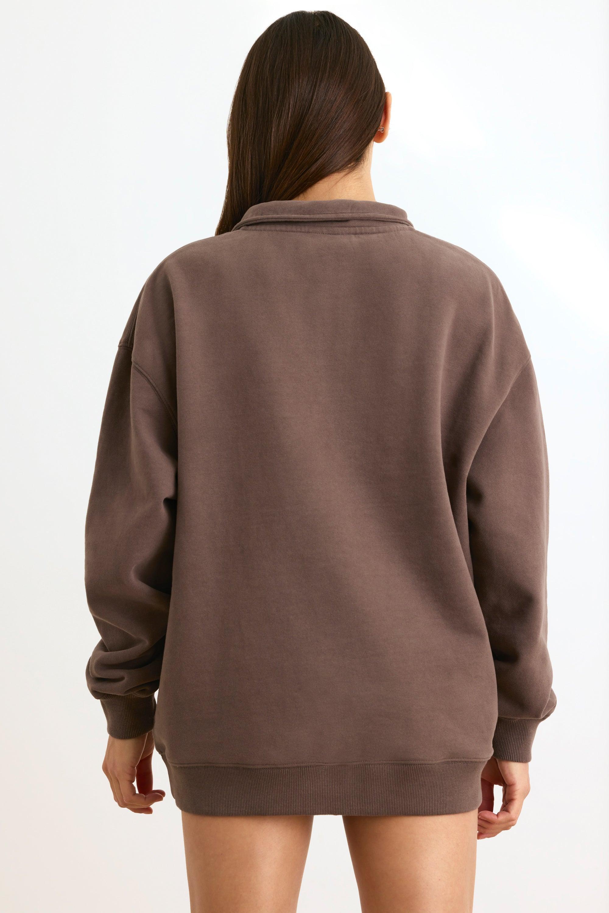 Quarter-Zip Sweatshirt in Espresso Product Image