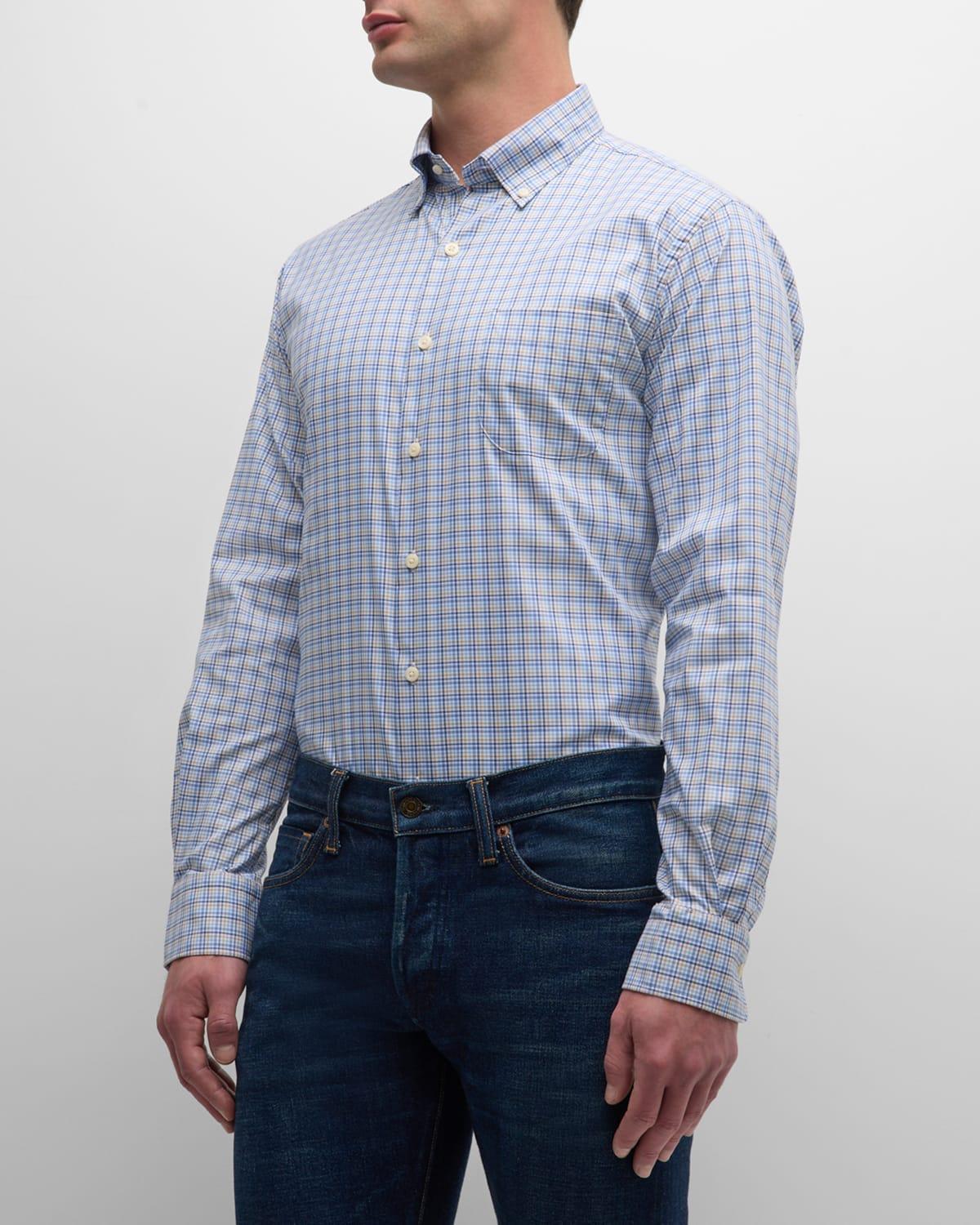 Peter Millar Cutler Crown Lite Plaid Stretch Button-Down Shirt Product Image