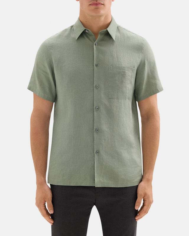 Standard-Fit Short-Sleeve Shirt in Linen Product Image