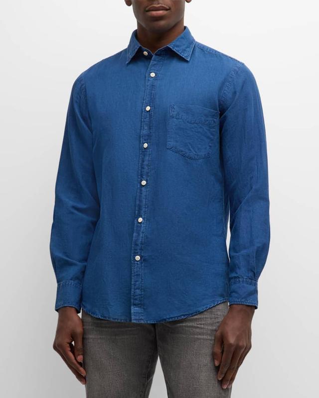 Men's Clifton Denim Casual Button-Down Shirt Product Image