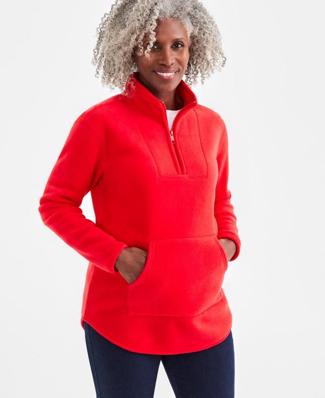 Style & Co Womens Fleece Quarter-Zip Mock-Neck Sweatshirt, Created for Macys Product Image