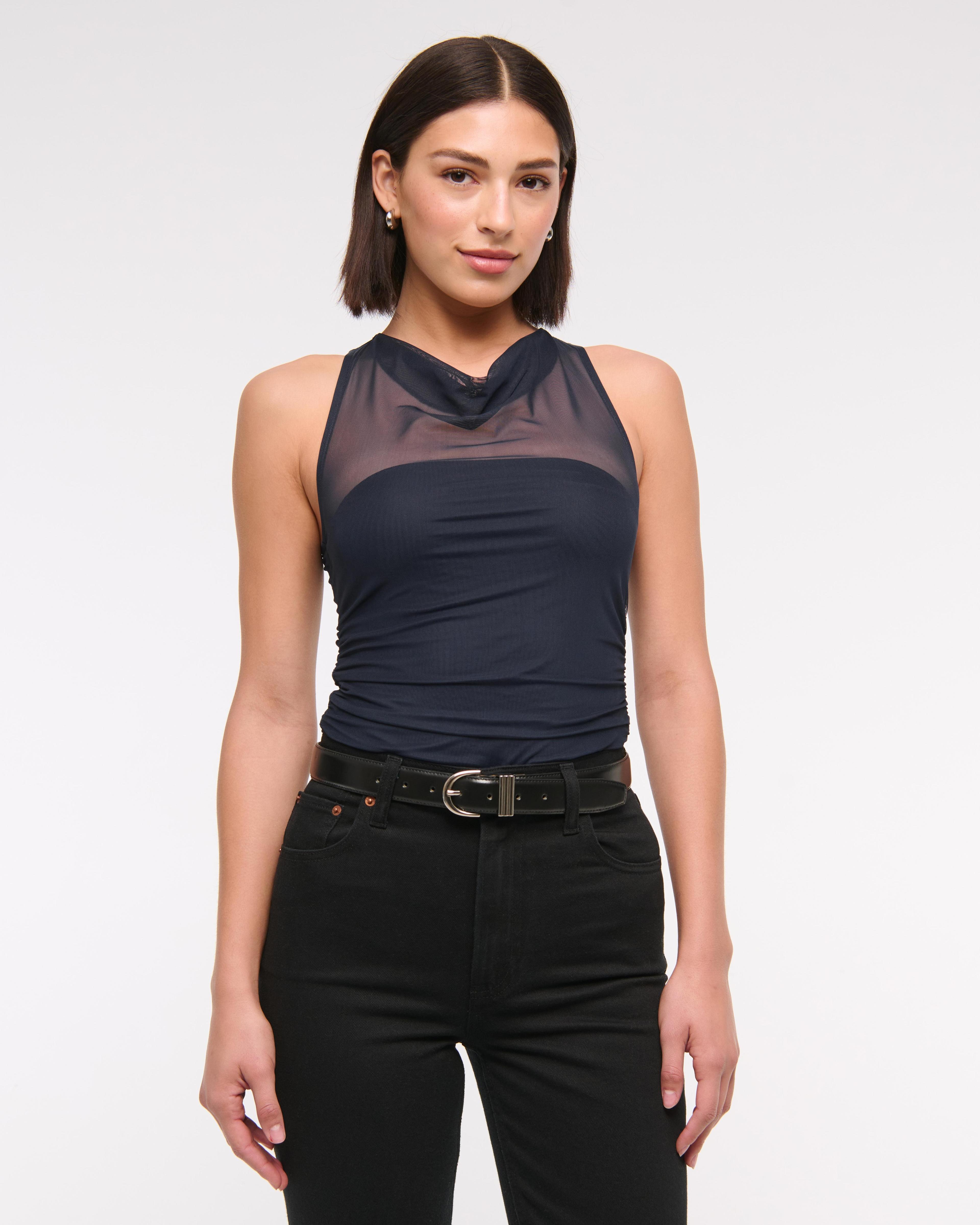 Mesh Cowl Neck Bodysuit Product Image