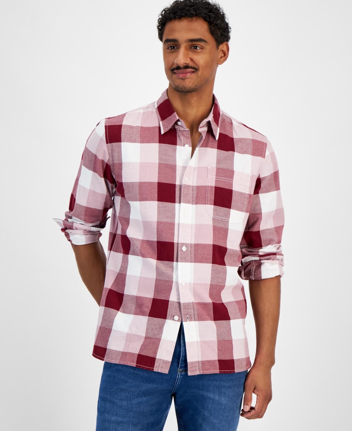 Sun + Stone Mens Burke Regular-Fit Plaid Button-Down Shirt, Created for Macys Product Image