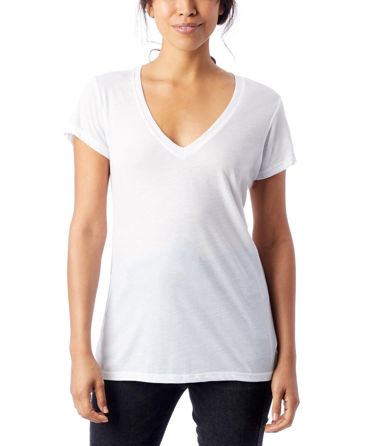 Alternative Apparel Slinky Jersey Womens V-Neck T-Shirt Product Image