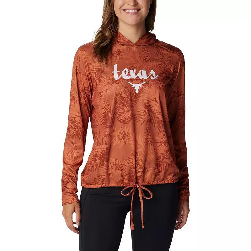 Womens Columbia Texas Orange Texas Longhorns Summerdry Printed Long Sleeve Hoodie T-Shirt Product Image