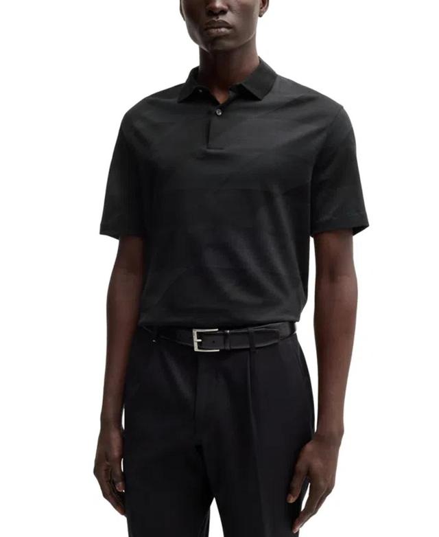 Boss By  Men's Jacquard Polo In Black Product Image