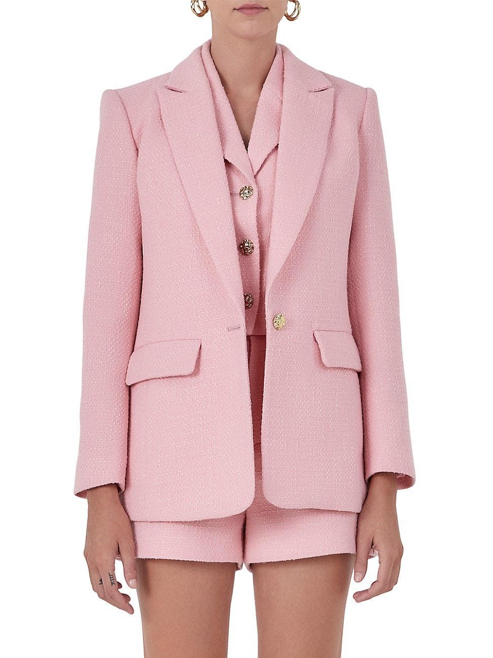 Endless Rose Peaked Lapel Tweed Blazer product image