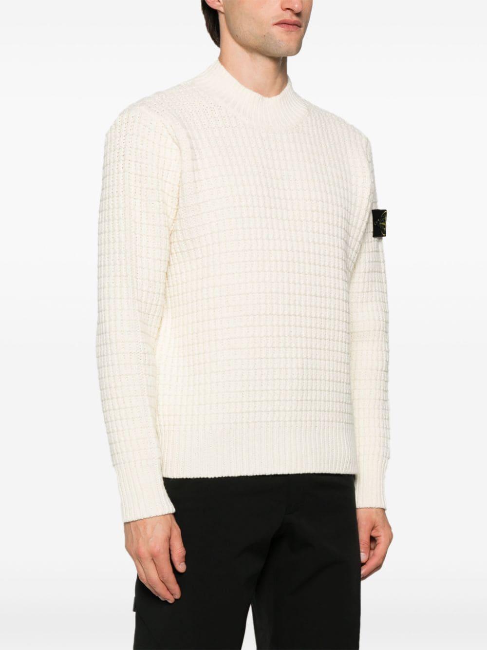 STONE ISLAND Compass-badge 3d-knit Jumper In Natural Product Image