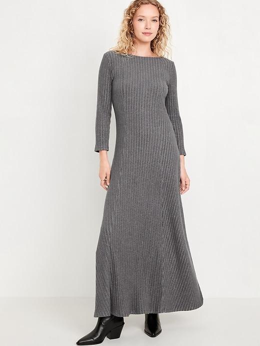 Fit &amp; Flare Ribbed Maxi Dress Product Image