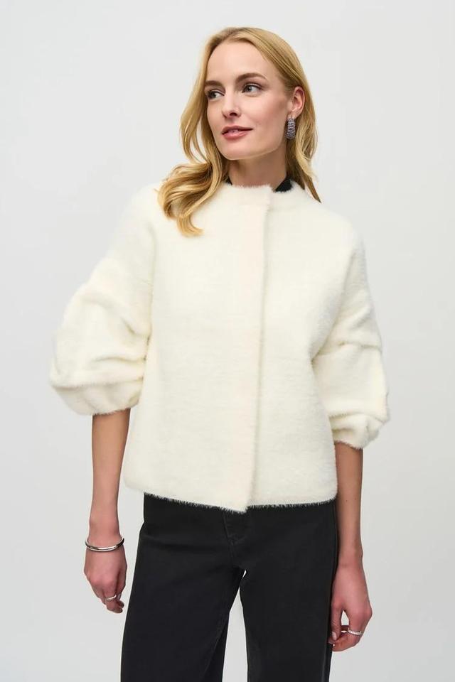 Sweater Knit Puff Sleeve Jacket Product Image