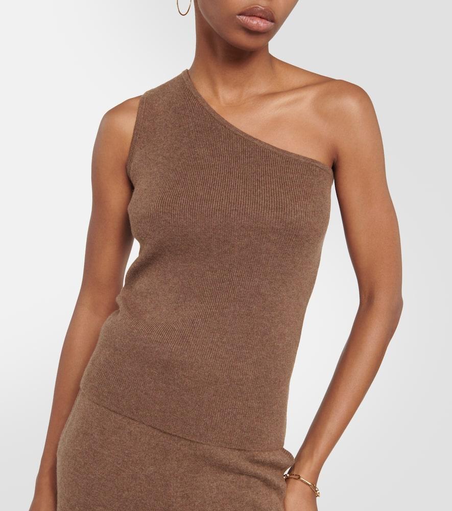 MAX MARA Vetro One-shoulder Wool And Cashmere Top In Brown Product Image