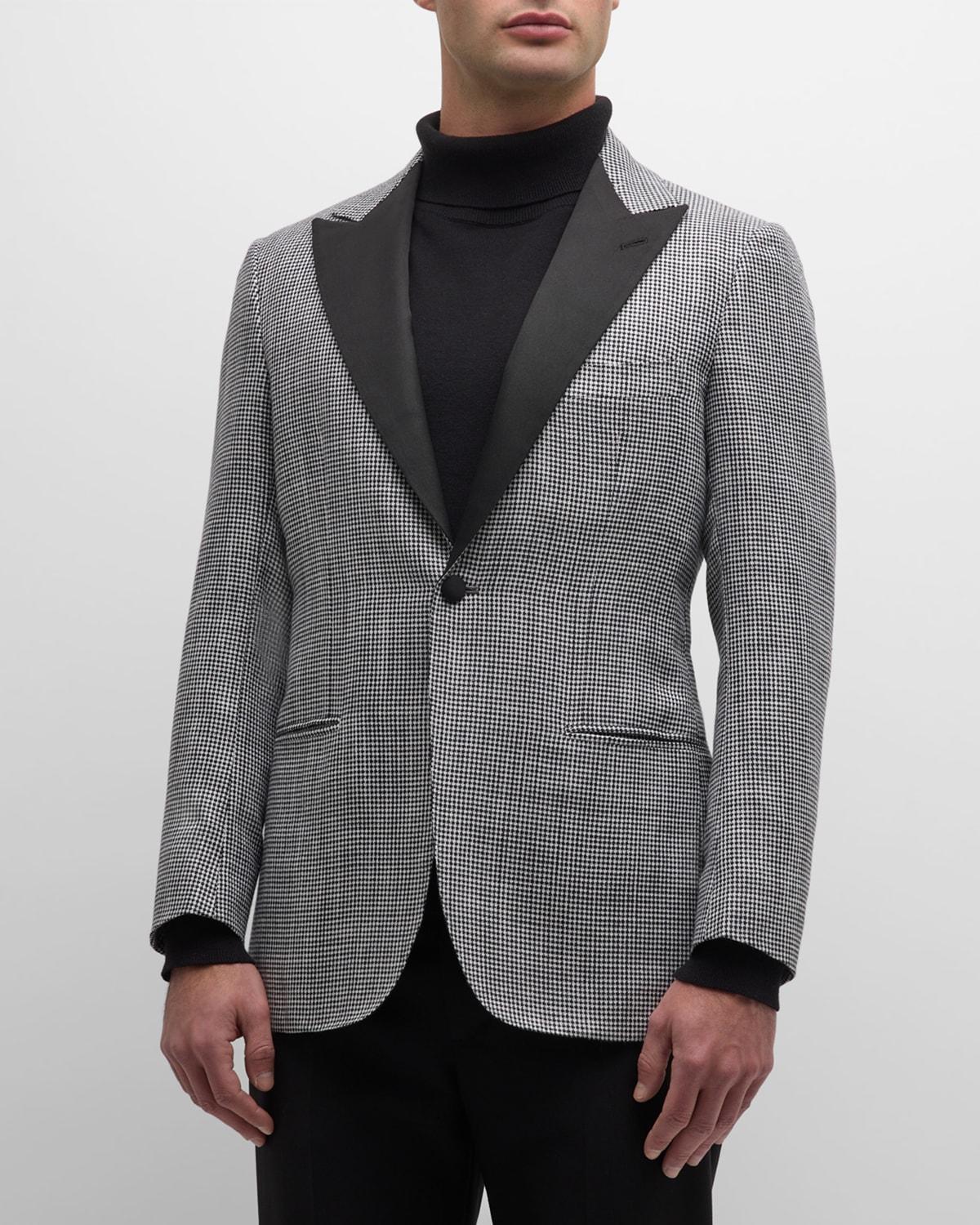 Mens Check Cashmere-Wool Dinner Jacket Product Image