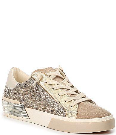 Dolce Vita Zina Suede and Crystal Embellished Sneakers Product Image