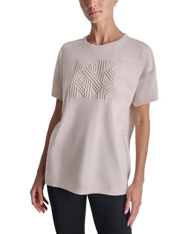 Women's Cotton Embossed Logo High-Low T-Shirt Product Image